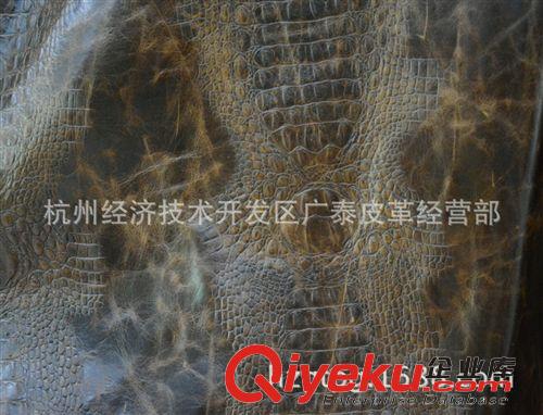 油變臘變 廠家供應(yīng) 鱷魚紋皮革 男女包包專用皮革 鱷魚紋壓花皮革原始圖片2