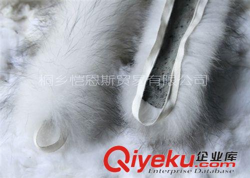 裘毛 優(yōu)質(zhì)白色貉子毛條皮草帽條（毛尖刷黑 ）原始圖片3