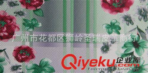 鏡面印刷花朵皮革 廠家直銷批發 優質箱包手袋印刷花朵皮革 SR-8701大量現貨原始圖片3