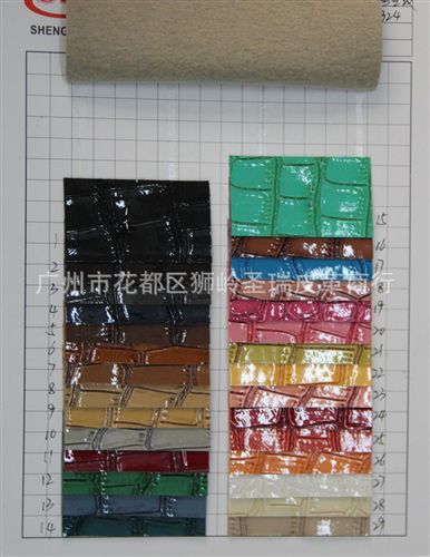 鏡面鱷魚紋皮革 廠家直銷 優質鱷魚紋箱包皮 金屬鱷魚紋皮革 亮面鱷魚紋SR-924原始圖片2