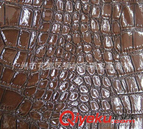 鏡面鱷魚紋皮革 廠家直銷 優質鱷魚紋箱包皮 金屬鱷魚紋皮革 亮面鱷魚紋SR-924原始圖片3