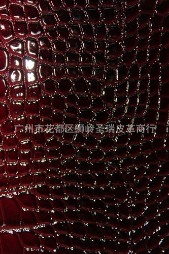 鏡面鱷魚紋皮革 2014新品上市 鏡面仿古防滑鱷魚紋皮革 價格實惠 SR-6227原始圖片3