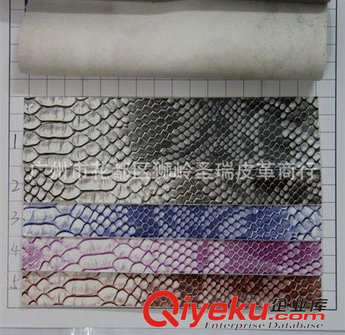 鏡面蛇紋皮革 廠家直銷 蛇紋人造皮革 燙金蛇紋皮革 蛇紋箱包手袋皮 SR-7453原始圖片2
