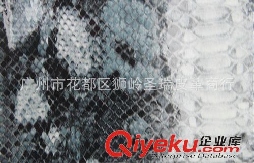 鏡面蛇紋皮革 廠家直銷質 蛇紋磨砂皮革 蛇紋pu皮革箱包皮革鏡面蛇紋SR-155原始圖片3