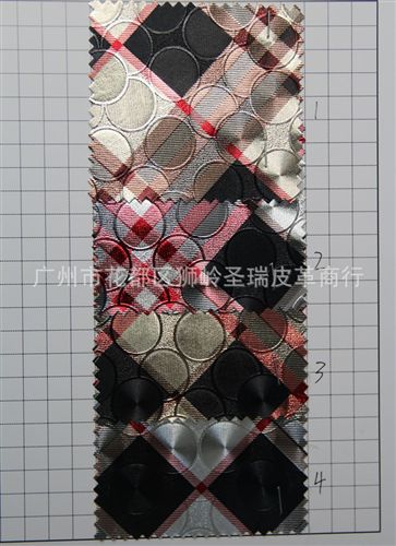金屬花朵皮革 廠家直銷 優質箱包手袋皮革 金屬圓格仔點SR-1001大量現貨原始圖片2