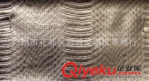 金屬蛇紋皮革 廠家直銷批發 金色蛇紋皮革 本季蛇紋皮革 彩色蛇紋皮革SR-438原始圖片3