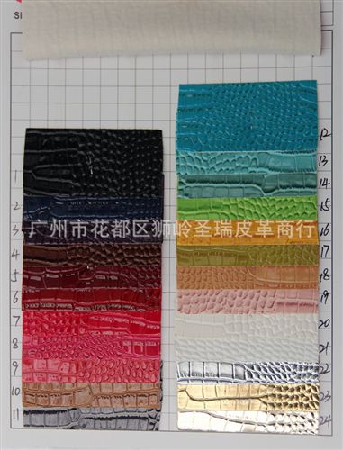 高光鱷魚紋皮革 廠家直銷批發 新款優質箱包革高光小鱷魚紋 SR-950原始圖片2