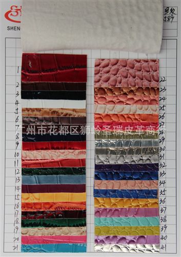 高光鱷魚紋皮革 廠家直銷批發 新款優質箱包革亮面鱷魚紋 SR-589原始圖片2