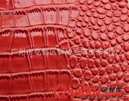高光鱷魚紋皮革 廠家直銷批發 新款優質箱包革亮面鱷魚紋 SR-589原始圖片3