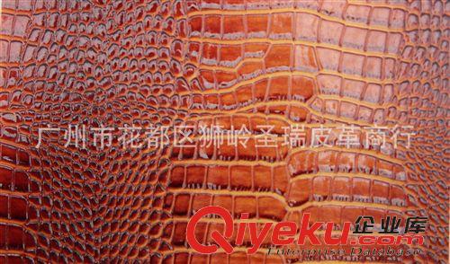 高光鱷魚紋皮革 廠家直銷批發 新款優質箱包革亮面鱷魚紋 SR-207原始圖片3