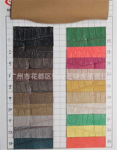 鱷魚紋皮革 廠家直銷批發 燙金鱷魚紋皮革 防滑鱷魚紋皮革SR-545原始圖片2