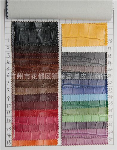 鱷魚紋皮革 廠家直銷批發水晶鱷魚紋皮革 金屬鱷魚紋皮革 SR-3023原始圖片2