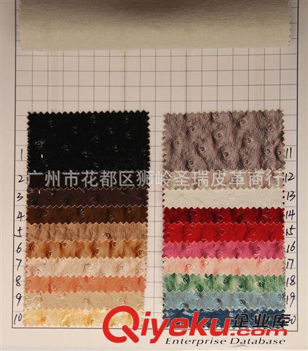 鴕鳥紋皮革 長期批發 箱包鴕鳥紋皮革 新款亮面鴕鳥紋SR-2532原始圖片2