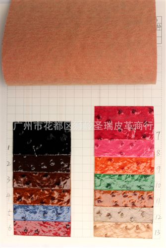鴕鳥紋皮革 廠家直銷 鴕鳥紋動物皮革 鴕鳥紋沖孔皮革SR-6214原始圖片2