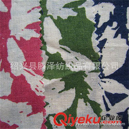 印花布 現貨供應麻棉印花面料  2014年新款女裝棉麻印花面料