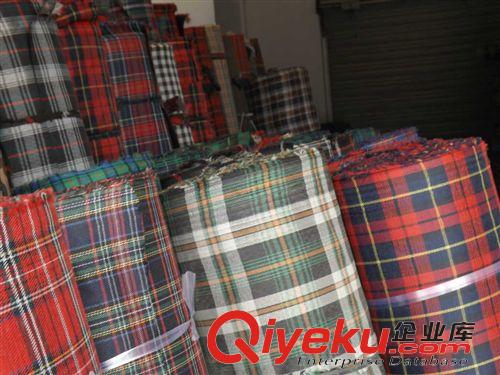 格子料 批發(fā)蘇格蘭箱包布 格子料 PE底牛津布  沙灘墊面料 米色格子原始圖片2