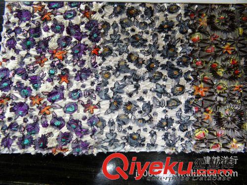 刺繡花布網(wǎng)料特別料 飛梭刺繡料電腦刺繡料珠片布匹繡印花布貼亮片手工藝箱包料手袋料原始圖片3
