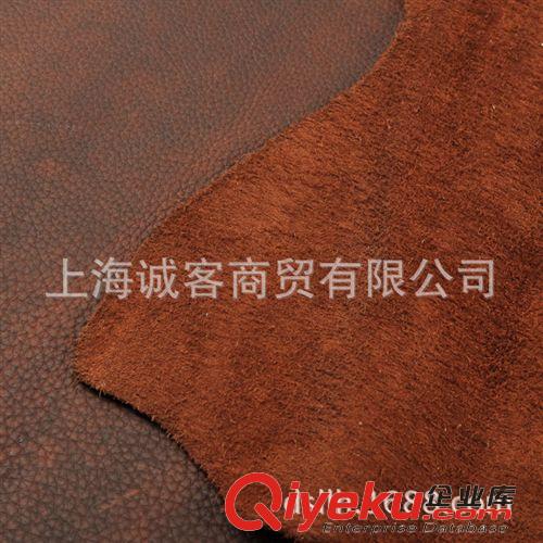 zp皮料 頭層牛皮 zp皮料 皮革 咖啡色瘋馬皮荔枝紋美國進口2.0-2.3MM原始圖片2