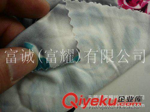 萊卡布牛奶絲佳積布邊綸布鞭炮絨60條 滌氨針織彈力牛奶絲印花面料冰藍花朵大花印花超柔軟針織細圖面料原始圖片3