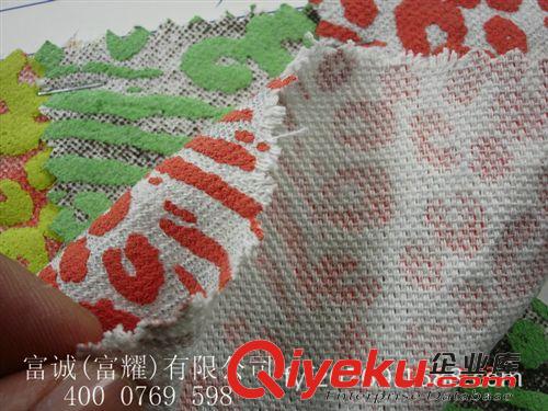 富耀-虎門 新款帆布牛仔布發泡印花　銀蔥粉豹紋印花帆布箱包鞋帽子面料圖原始圖片2