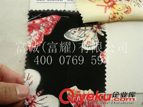 富耀-虎門(mén) 蝴蝶印花雪紡類(lèi)滌綸米蘭麻雪紡蝴蝶印花布 亂麻印花裙子面料原始圖片3