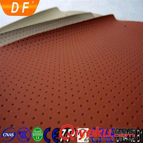 PVC汽車(chē)坐墊革 米黃色針孔紋汽車(chē)坐墊皮革阻燃防火PVC人造革0.8mm原始圖片2