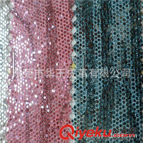 ●●箱包革 炫彩格利特  蕾絲網(wǎng)格特殊復(fù)合金蔥PU皮 歐盟環(huán)保服裝面料原始圖片3