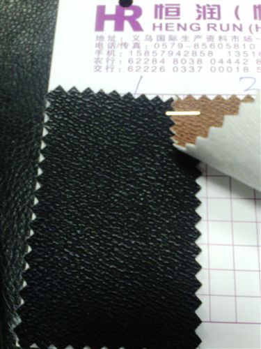 PVC產(chǎn)品 義烏恒潤(rùn)皮革廠(chǎng)家直銷(xiāo) 起毛底印刷革W013原始圖片3