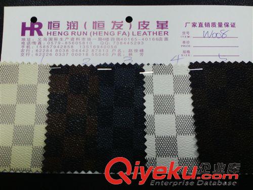 PVC產(chǎn)品 義烏恒潤皮革廠家直銷 起毛底印刷革W008原始圖片2