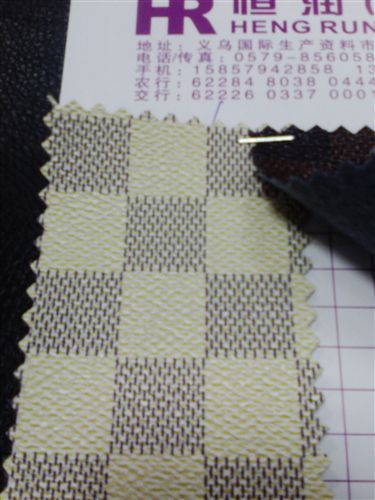 PVC產(chǎn)品 義烏恒潤皮革廠家直銷 起毛底印刷革W008原始圖片3