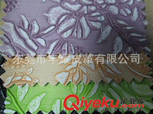 包裝革 大量供應葡萄花人造革原始圖片3