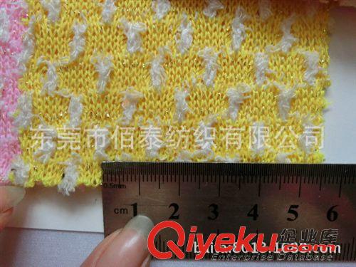 毛紡、呢料系列面料 0349#2014新品1.5cm方塊提花秋冬長款毛衣面料 雙色色織金線提花原始圖片2