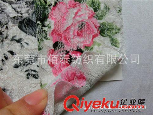 三明治/網布系列 0122#熱銷蕾絲拉毛女裝面料印花蕾絲提花面料滿幅蕾絲拉毛印花布