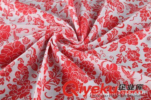 全棉帆布印花系列 {dj2}批發(fā)服裝用布傳統(tǒng)圖案 半漂青花瓷印花純棉帆布布料原始圖片3