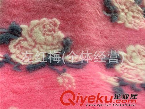 長毛絨 水貂毛、玫瑰花提花、長毛絨、花朵皮草、人造毛原始圖片2