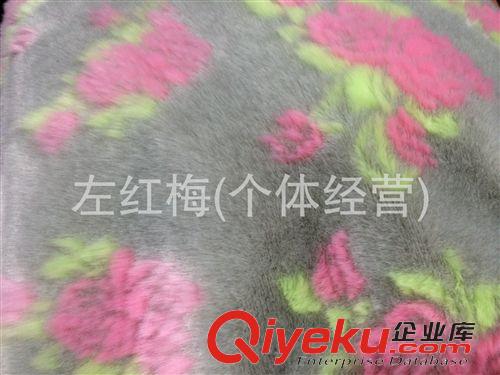 長毛絨 水貂毛、玫瑰花提花、長毛絨、花朵皮草、人造毛原始圖片3