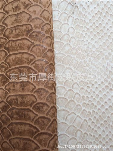 家具裝飾革 {zx1}壓紋環(huán)保小鱷魚紋 熱壓變色PU合成革 壓變革PU原始圖片3