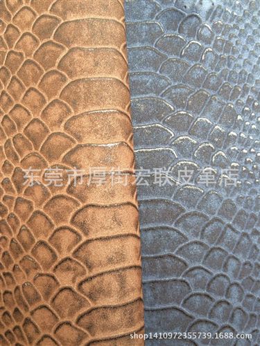家具裝飾革 鱷魚(yú)紋 半PU人造革 gd家具 沙發(fā)皮革原始圖片3