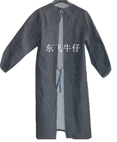 勞保用品 山東廠家直銷高品質牛仔布罩衣反穿衣批發牛仔防護服