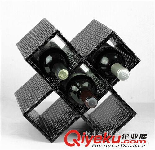 2014{zx1}款 新品上市 gd創(chuàng)意皮革八格紅酒架 歐式葡萄酒展示架 紅酒架廠家原始圖片2