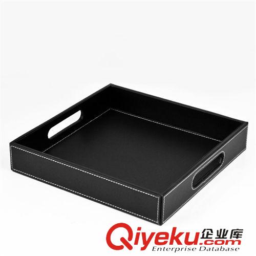 創(chuàng)意酒店家具用品 廠家直銷 gd皮質(zhì)酒店帶孔托盤 防滑酒水快餐托盤 果盤收納盤