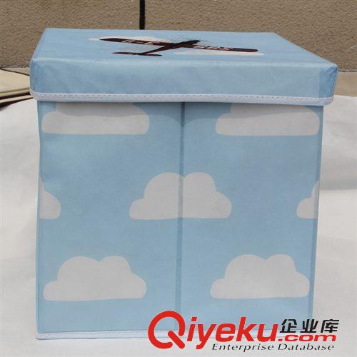 收納盒 飛機圖案天地蓋儲物箱 外貿(mào)原單80g滌綸無紡布收納箱 廠家訂單原始圖片3