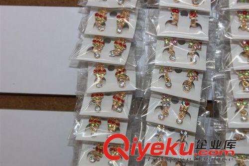 耳釘 歐美復古 飾品批發(fā)鑲鉆 五角海星 鑲嵌彩晶鉆耳釘/耳環(huán) 廠家直銷原始圖片2