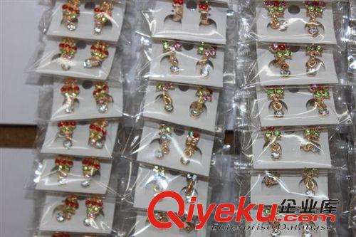 耳釘 歐美復古 飾品批發(fā)鑲鉆 五角海星 鑲嵌彩晶鉆耳釘/耳環(huán) 廠家直銷原始圖片3