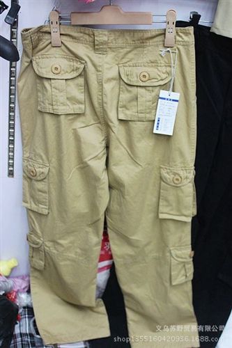 男式休閑褲 全棉多袋工作褲工裝褲多袋褲批發全棉工裝多袋褲處理歐美原單全棉原始圖片2