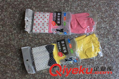 家務手套 小花圖案乳膠橡膠手套 洗碗手套 加長手套廠家批發