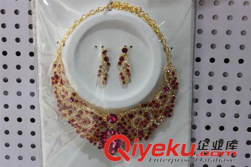 首飾套裝 廠家直銷新娘飾品 禮服婚紗項鏈耳環 模特表演水鉆項鏈首飾套裝