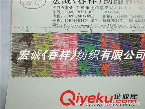 帆布大全 12安帆布星光匯帆布印花星星全棉帆布繡花星星印花工藝鞋材面料原始圖片3