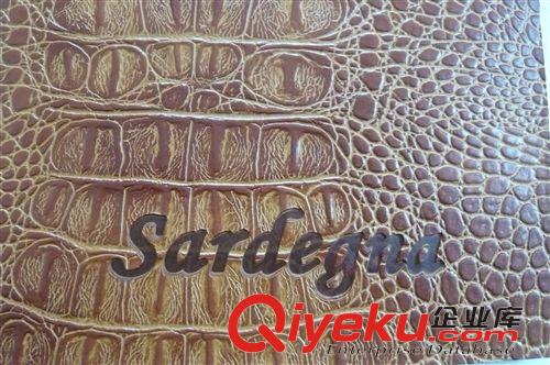 人造革 {zx1}gd壓紋環(huán)保大鱷魚(yú)紋熱壓變色PU人造革原始圖片3