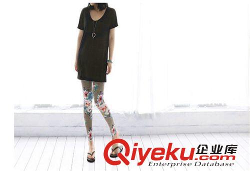 時尚女裝 KV20韓國時尚打底褲珍珠纖維花大花朵九分褲女顯瘦小腳褲一件代銷